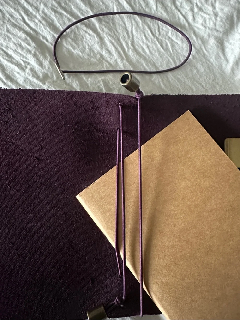 Leather Travel Notebook Cover - Purple -pocket size